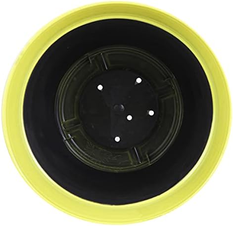 Garden Elements Indoor/Outdoor Glazed Brushed Happy Plastic Planter, Large, Bright Yellow, 15" (Pack of 2) - Image 3