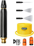 High Pressure Hose Nozzle, Power Washer Nozzle with Multiple Spray Patterns & Booster, Heavy Duty Metal Pressure Washer Hose Attachment for Car Wash, Patio, Garden Watering & Pet Cleaning(1 Pack+10m) by Unknown