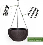 Dexceder 9 Inch Self Watering Hanging Planter (Brown) - Image 5