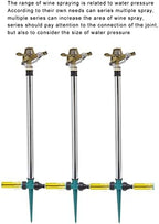 Zinc Alloy Impact Sprinkler, with Spike Base, Adjustable 15 to 360 Degree Automatic Rotating, with Diffuse Mode and Direct Mode, for 3000 sq ft Large Area Coverage Lawn Patio Garden - Image 7