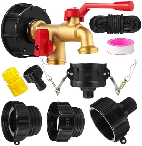 Ibc Tote Adapter, Brass Double Valve, 3/4'' Male Npt to 3/4'' Ght by Duraaamo
