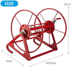 Large Capacity Hose Reel Storage Holder, Wall Mount Freestanding Garden Hose Organizer with Hand Crank, Hook design, Durable Metal Frame for Outdoor Watering Equipment(61x39x53cm) - Image 7