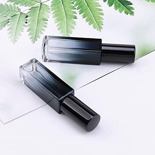45pcs 10ml Mini Glass Spray Bottles Square Gradient Black Cap - Image 3
