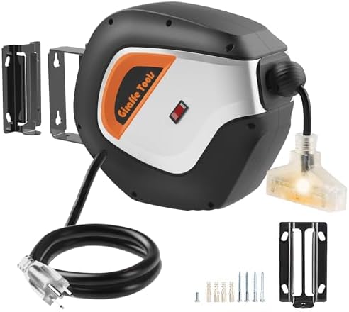 Giraffe Tools Retractable Extension Cord Reel 50FT 14 Gauge SJTOW by GiraffeTools