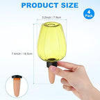 M METERXITY 4-Pack Plant Self Watering Globes, 6.8 oz Plastic Rose Water Bulbs Top Fill for Indoor/Outdoor Plants, Self Watering Spikes Slow Release Terracotta [Yellow] - Image 3