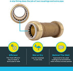 SharkBite 1 Inch PVC Slip Coupling, Push to Connect Brass Plumbing Fitting, PVC Pipe, UIP3020A - Image 5