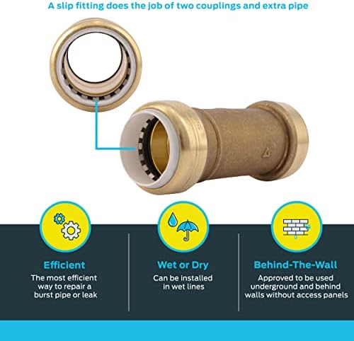 SharkBite 1 Inch PVC Slip Coupling, Push to Connect Brass Plumbing Fitting, PVC Pipe, UIP3020A - Image 5
