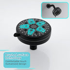 Matte Black Shower System with High Pressure 6-Spray Rain Shower Head, 360° Rotatable Anti-Clog Silicone Nozzles, Wall-Mounted Shower Faucet Set, Rustproof ABS for Bathroom Upgrade - Image 4