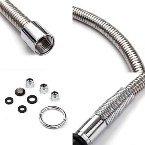MSTJRY Spray Valve with 45" Pre Rinse Hose, Commercial Sink Sprayer Pre Rinse Sprayer with Flexible Stainless Steel Hose Assembly for Commercial Kitchen Faucets(Blue, with 3 adapters) - Image 7