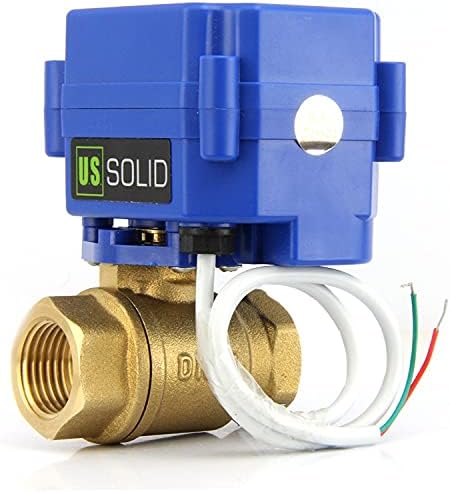 U.S. Solid 1" Motorized Ball Valve 85-265V AC Brass Electrical Ball Valve, 2 Wire Auto Return Setup Normally Closed - Image 2