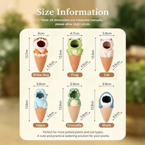 6Pcs Terracotta Animal Self Watering Spikes Indoor Outdoor Potted Plants，6 - Image 7