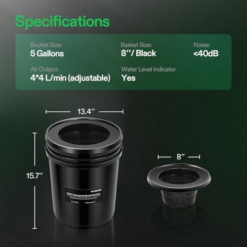 VIVOSUN DWC Hydroponics Grow System with Top Drip Kit 2 Buckets - Image 2