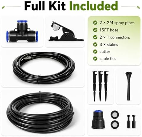 High-Flow Tree Irrigation System, 15FT 12mm Hose & 2Pcs 6.5FT Adjustable Nozzles, for Tree Roots & Canopies Irrigation, Leaf & Fruit Cleaning, Ideal for Fruit Trees & Ornamental Trees - Image 6