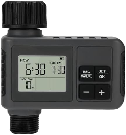 Asixxsix Sprinkler Timer, Smart Programmable Water Timer for Garden Hose with Rain Delay, Manual Mode and Design, Digital Irrigation Controller for Outdoor Yard, Lawn and by Asixxsix
