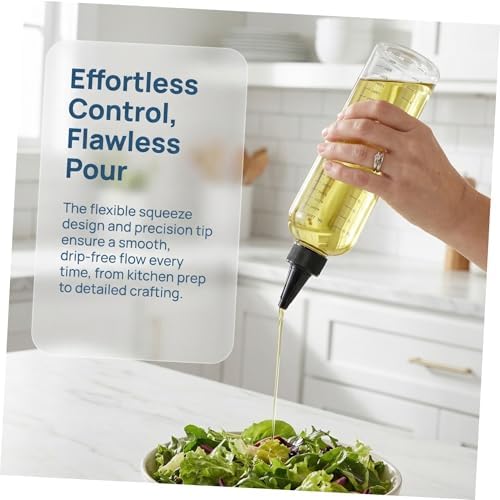 GALPADA 8pcs Oz Graduated Plastic Squeeze Bottle with Pet Material and Precise Dispensing for Kitchen Use, Reusable and Easy to Clean Oil and Sauce Applicator - Image 7