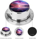 Stainless Steel Mechanical Purple Sunset on Water Printed Timer with Magnet, Manual Dial Timer for Kitchen, Shower, Study and Daily Tasks - Image 3