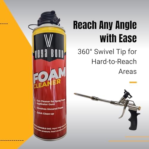 Vega Bond Spray Foam Gun with 360° Swivel Tip Heavy-Duty Pro Gun + Cleaner - Image 5
