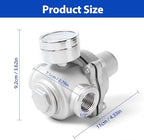 Water Pressure Regulator valve with Gauge, 1/2" NPT Adjustable RV Water Pressure Regulator, 304 Stainless Steel Water Pressure Reducing Valve for Garden, Home, Industrial Use - Image 2