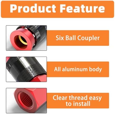 GASHER 12PCS Aluminium 1/4-Inch Female AMT Universal Air Coupler,1/4 Inch NPT Female Threads Size, Quick Connect Air Coupler - Image 5