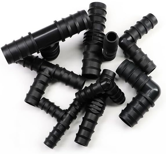 15mm 18mm 24mm PE Barb End Connectors Couplings Straight Tee Connector Micro Drip Irrigation Tube Repair Fitting Garden Watering(Elbow,24MM_10 PIECES) - Image 5