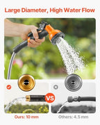 VEVOR Garden Hose Metal 100FT – Heavy Duty Stainless Steel Water Hose, Flexible, No Kink & Tangle, Puncture Resistant & Rust Proof, Lightweight w/ 10-Function Spray Nozzle for Yard, Outdoor, Gardening - Image 5