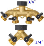 Garden Hose Splitter Heavy Duty Connector Brass Hose Adapter Splitter Water Hose Splitter Hose Spigot Connectors for Water Faucet & Spigot(2 Way USA) - Image 3