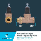 Cash Acme EB45 Pressure Regulating Valve, Single Union, 1/2 Inch NPT Female x NPT Female, Poly Top, 45 PSI, 23882-0045 - Image 5