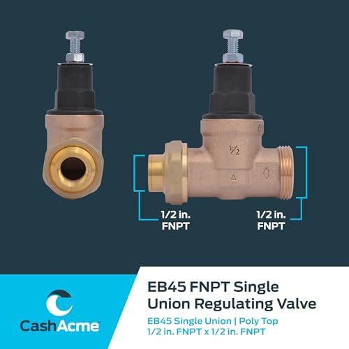 Cash Acme EB45 Pressure Regulating Valve, Single Union, 1/2 Inch NPT Female x NPT Female, Poly Top, 45 PSI, 23882-0045 - Image 5