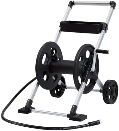 Liberty Garden 304 Explorer Two Wheel Hose Reel Cart, Aluminum, Holds 250-feet of 5/8" Hose, Silver/Black by LibertyGardenProducts