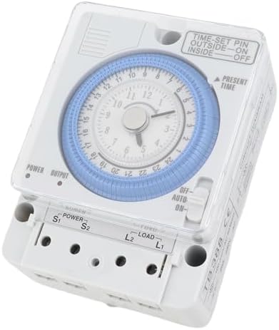 Mechanical Timer 24 Hours, Automatic Low Power Consumption Time Switch for Water Heaters Breeding Garden, 100-240VAC, 24H Programmable with 300mAh Battery - Image 4