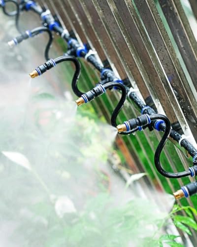 360° Bendable Irrigation System Kit - Adjustable Water Outlet for Cooling Mist | Outdoor Garden Sprinkler Hose, Plant Watering & Livestock Cooling (30m/98ft) by Unknown