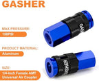 GASHER 12PCS Aluminium 1/4 Inch Female AMT Universal Air Coupler,1/4 NPT Basic Flow Quick Connect Air Coupler For Professional Jobsites, In automotive Shops Or At Home（blue） - Image 6