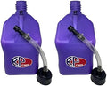 5.5 Gallon Square Utility Jug 2 Pack with 15" Clear Dispensing Hose Kit & Dual-Purpose Cap | BPA-Free Heavy-Duty Multi-Use Container for Water Storage, Automotive Fluids & Outdoor Applications by KOOLPRODUCTS