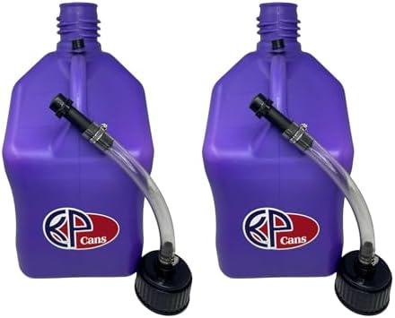 5.5 Gallon Square Utility Jug 2 Pack with 15" Clear Dispensing Hose Kit & Dual-Purpose Cap | BPA-Free Heavy-Duty Multi-Use Container for Water Storage, Automotive Fluids & Outdoor Applications by KOOLPRODUCTS