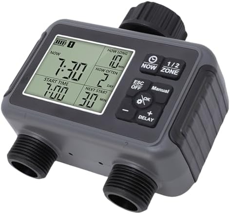 SUNGOOYUE 2 Zone Water Timer, LCD Sprinkler Timer with Automatic Watering Schedules, Fits 3 4 to 1 2 in Faucets, for Outdoor Yard Lawn Garden Hose Irrigation - Image 2