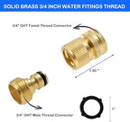 Hourleey Garden Hose Quick Connector, Solid Brass 3/4 Inch GHT Thread Garden Quick Connect Kit, Male and Female No-Leak Water Hose Fittings (8 Set) - Image 5