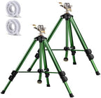 Pattiumo 2 Pack Lawn Sprinklers for Yard - 360° Tripod Sprinklers for Yard Large Area - Heavy Duty with 3/4 Inch Connector and Extension Legs - Flip Locks by Pattiumo