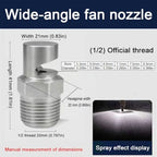 Wide Angle Fan Nozzle 1/8, 1/4, 3/8, 1/2, 3/4 High Pressure Cleaning Nozzle Flood Jet Flat Fan Nozzle 304 Stainless Steel Cleaning Nozzle 1/2 Wide Angle Fan Nozzle （Hole Diameter 6.5mm） 5pcs - Image 2