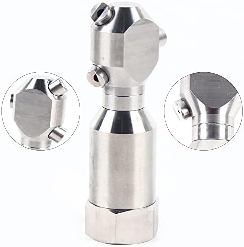 1" Cleaning Nozzle, 360° Rotating Spray Nozzle, 303 Stainless Steel Washing Nozzle, 50L/Min Flow High Pressure Continuous Rotary Washer Nozzle for Barrel Tank Cleaning - Image 5