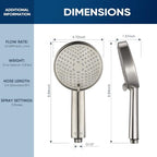 Cobbe® All Metal Handheld Shower Head, 3 Spray Settings, 1.8GPM - Image 7