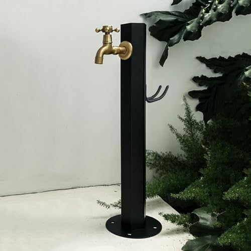 304 Stainless Steel Cylindrical Vertical Garden Water Column with Hose Stand ,Outdoor Anti-Freeze Faucet Column Watering Fountain Irrigation Post,Yard Water Dispenser Hydrant Floor Mount Water Tap by Unknown