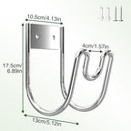 Stainless Steel Garden Hose Holder - Silver SS304 Water Hose Holder - Wall Mounted Hose Hanger Heavy Duty for Water Hose Extension Cords Vacuum Hose, Anti-Rust (2 Pack) - Image 4