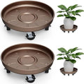 Plant Caddy With Wheels 14" Metal Plant Saucers for Indoors 390 Lb Capacity by PARSAGI
