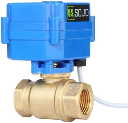 U.S. Solid Motorized Ball Valve- 1/2" Brass Ball Valve with Full Port, 9-24V AC/DC and 2 Wire Auto Return Setup, Normally Open - Image 6