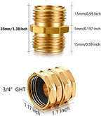 Solid brass Garden Hose Fittings Connectors Adapter Heavy Duty Brass Repair Male, Female faucet leader coupler dual water hose connector (3/4" GHT Double Male Double Female 12 Pcs) - Image 2