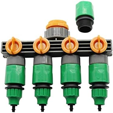 PVC Pipe Fitting Furniture Grade 4 Way Garden Water Tap Adaptor Hose Splitter Quick Connectors Garden Watering Irrigation Supplies 1/4 or 3/8 Inch Hose Connector (Color : Grey, Diameter : 1/2'') - Image 2