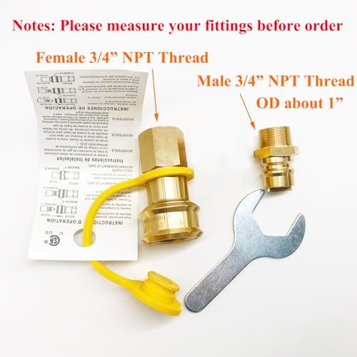 3/4" Male Solid Brass Dual Fuel Generator Natural Propane Hose Quick Connect Disconnect Fittings Convert for Pipe Natural Gas Supply for Generators - Image 3