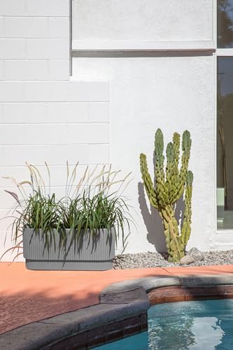 Veradek Demi Series Long Planter for Porch, Patio, Backyard | Durable Plastic-Concrete Material | Modern Décor for Shrubs, Flowers - Image 5