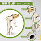All-Metal Garden Hose Nozzle, Multiple Adjustable Spray Patterns - Image 2