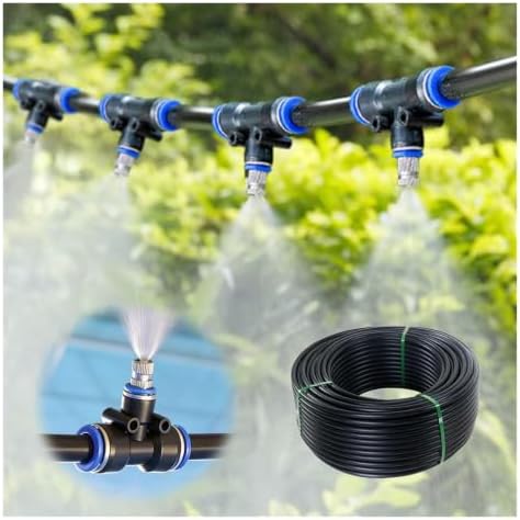 Adjustable Misting Cooling System for Greenhouses - Drip Irrigation Sprayer Kit with Atomizing Nozzles for Enhanced Plant Humidity Control & Temperature Reduction by Unknown